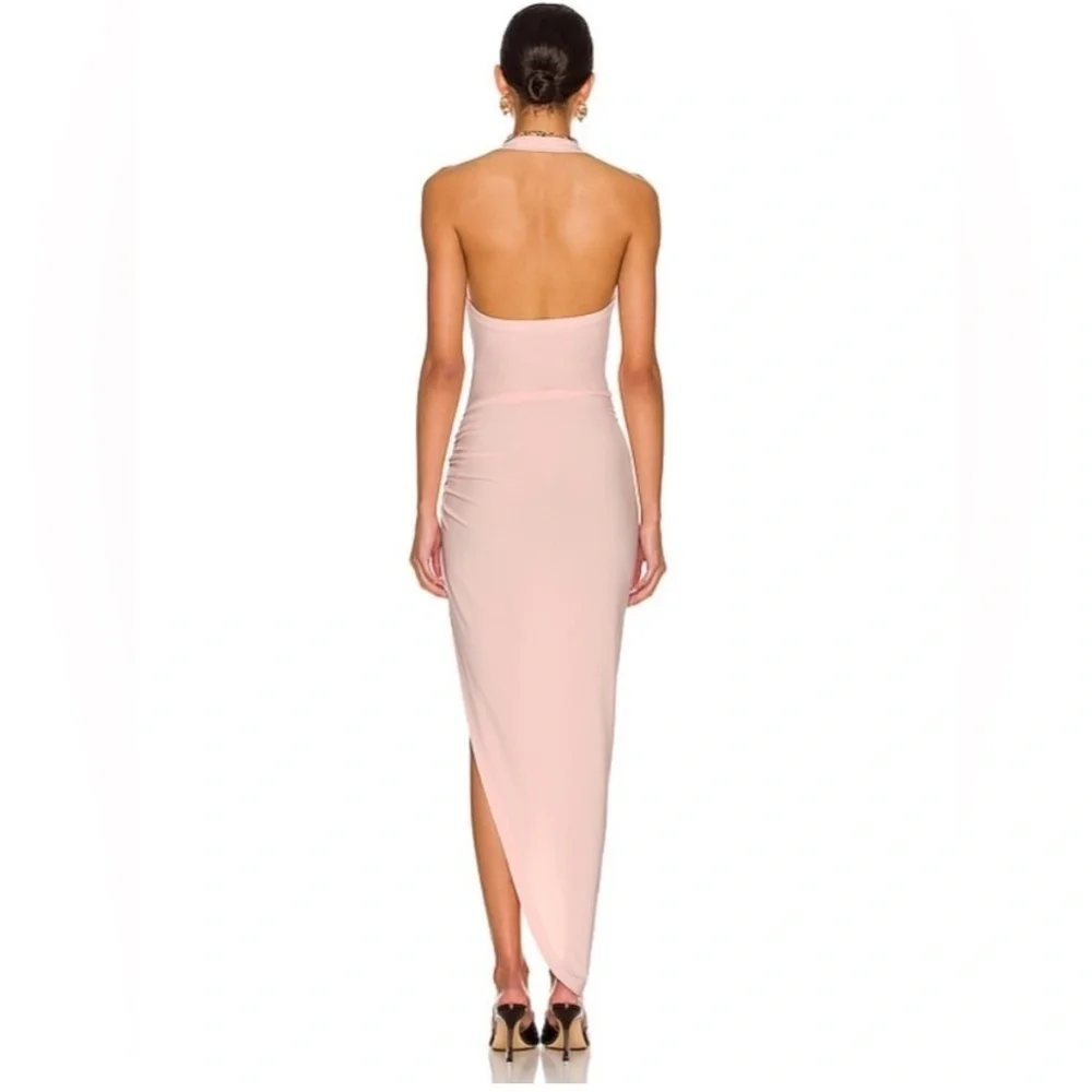 Norma Kamali Cayla Side Drape Gown Pink - Picture 4 of 8